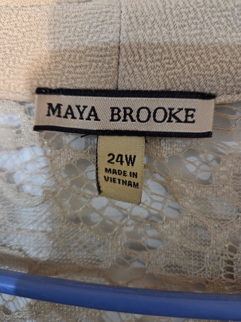 Maya Brooke Beige Lace Overlay Dress - Picture 4 of 12